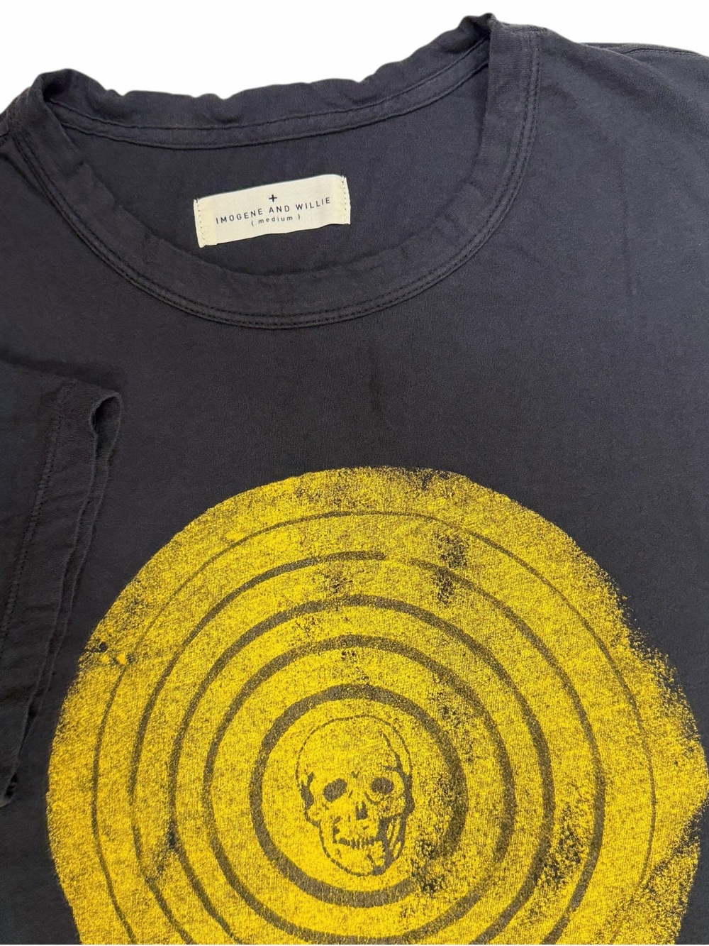Imogene + Willie Shirt Mens Medium Black Enter The Void Skull Graphic Print Crew